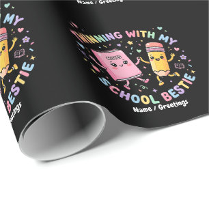 Papier Cadeau Meilleure amie de l'école Kawaii Twinning Amitié