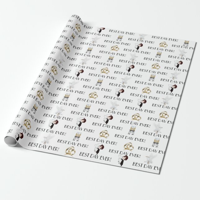 Papier Cadeau Meilleure fête de Mariage de jour (Déroulé)