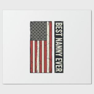 Papier Cadeau Meilleure Nounou Patriote Vintage Drapeau Chemise