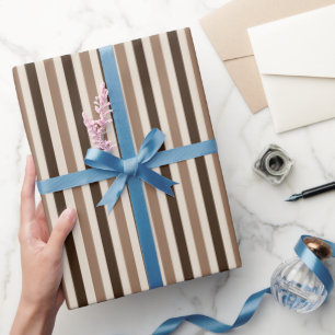 Papier Cadeau Mélange de rayures espresso