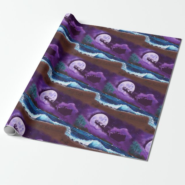 Papier Cadeau Mele Kalikimaka du Beach Christmas Wrapping  (Déroulé)