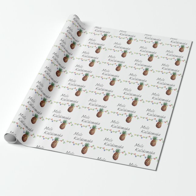 Papier Cadeau Mele Kalikimaka - papier d'emballage de Noël (Déroulé)