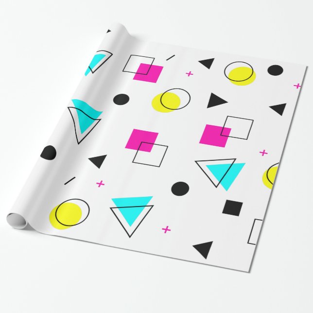 Papier Cadeau Memphis 80" papier d'emballage de conception de s (Déroulé)
