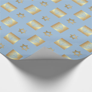 Papier Cadeau Menorah & Star of David Hanoukka Wrapping Paper