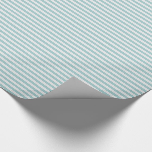 Papier Cadeau Menthe assez mince et rayures blanches (Coin)