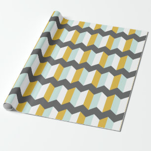 Papier Cadeau Menthe géométrique de Chevron de rayures et motif