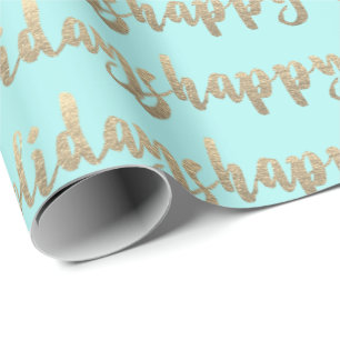 Papier Cadeau Menthe Tiffany de pastel de manuscrit d'or bonnes