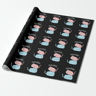 Papier Cadeau Meowcarons Funny Macaron Pun Dark BG