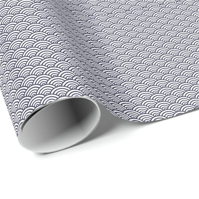 Papier Cadeau Mer de Seigaiha (Coin rond)