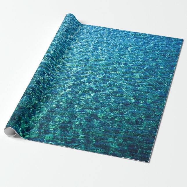 Papier Cadeau Mer tropicale nautique d'océan bleu (Déroulé)