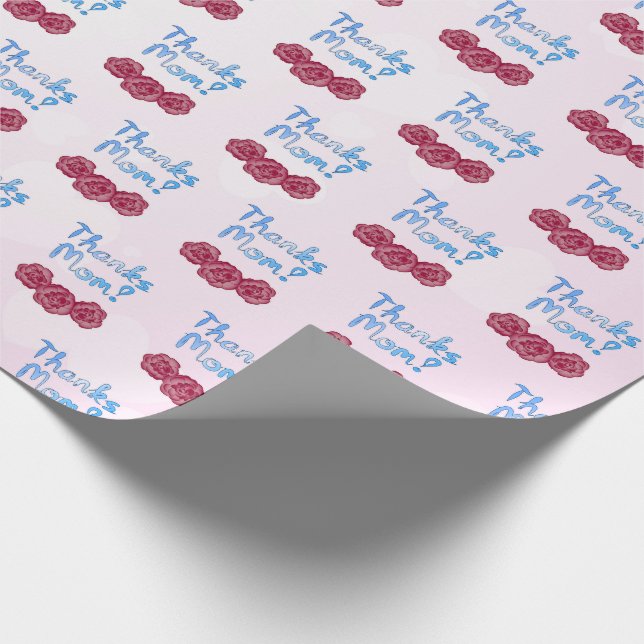 Papier Cadeau Merci à Maman avec Carnation Flower pour la fête d (Coin)