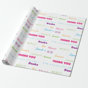 Papier Cadeau Merci Beaucoup de langues Texte coloré