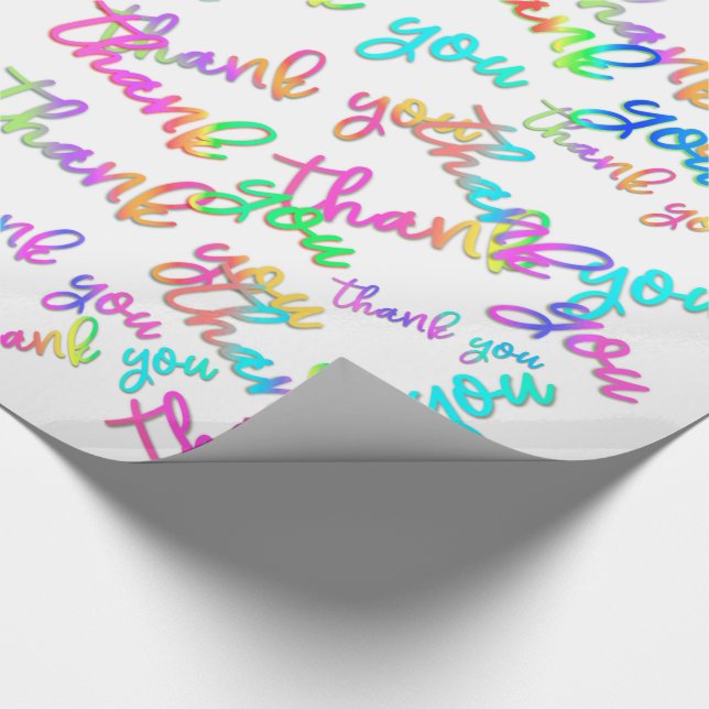 Papier Cadeau Merci blanc rose Script Boutique Favoriser (Coin)
