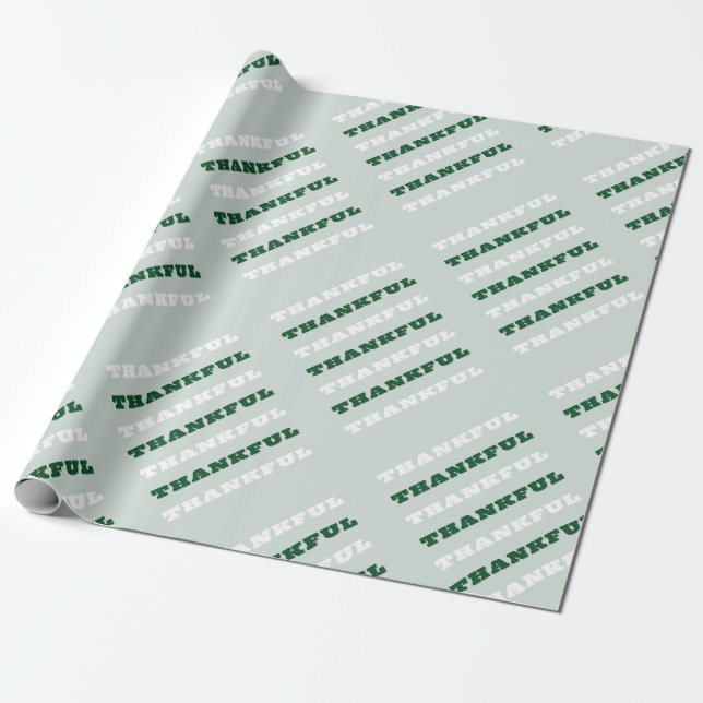 Papier Cadeau Merci, Citation de gratitude, Vert (Déroulé)