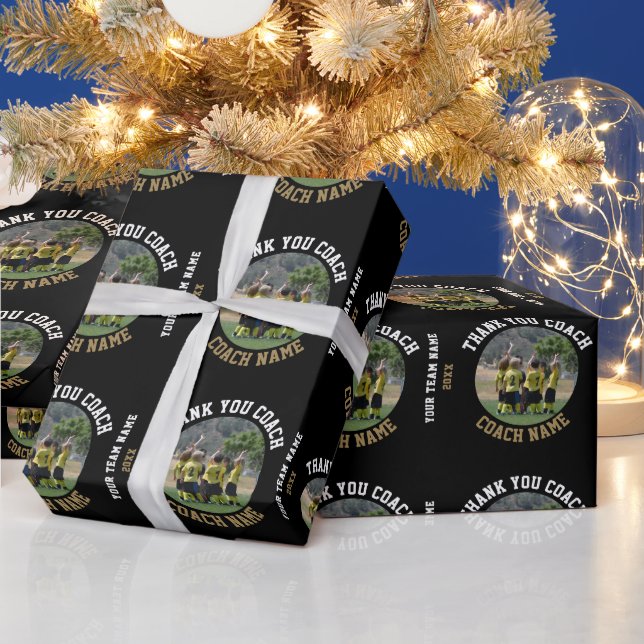 Papier Cadeau Merci Coach Nom de l'équipe Photo (Vacances)