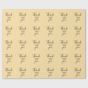 Papier Cadeau Merci de ajouter nom jaune Pastel boho mariage