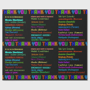 Papier Cadeau Merci en 30 langues différentes