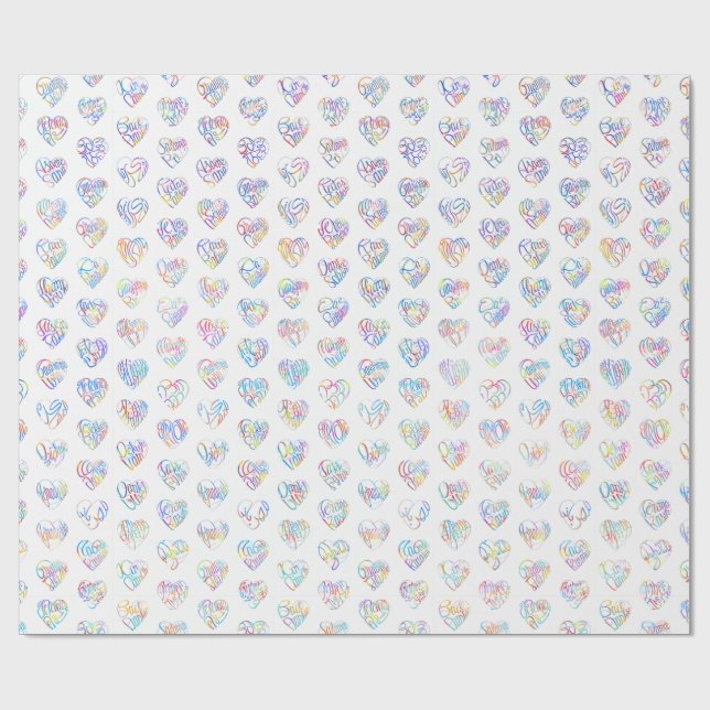 Papier Cadeau Merci en 44 langues sous forme de motif en forme d (Plat)