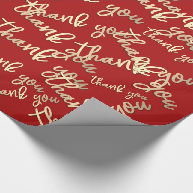 Papier Cadeau Merci Gold Script Bourgogne Mariage Favoriser (Coin)