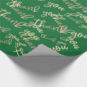 Papier Cadeau Merci Green Gold Mariage Anniversaire Favoriser Sh