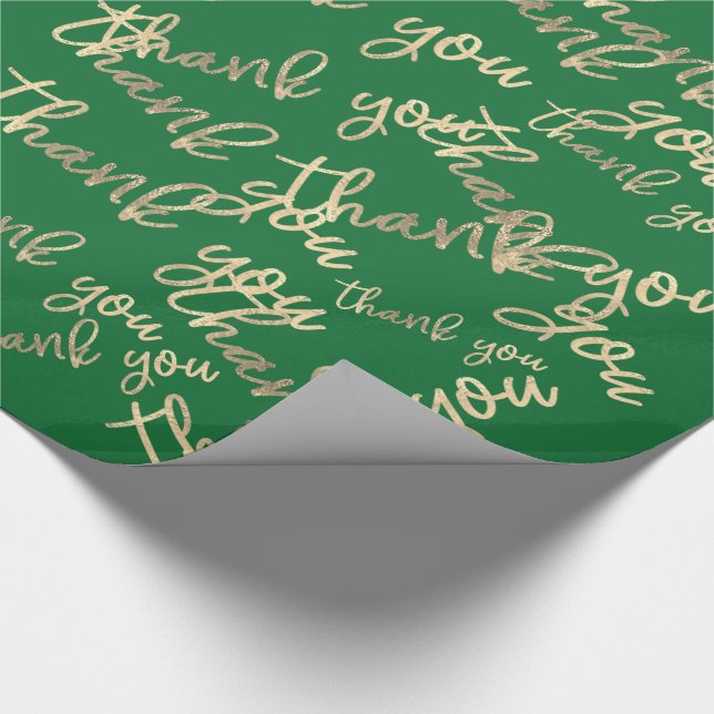 Papier Cadeau Merci Green Gold Mariage Anniversaire Favoriser Sh (Coin)