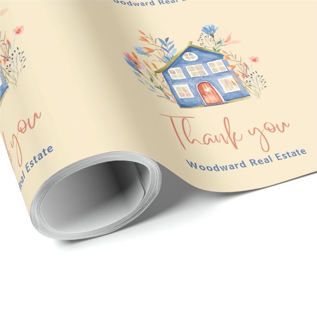 Papier Cadeau Merci immobilier Promotionnel Marketing tendance (Coin rond)