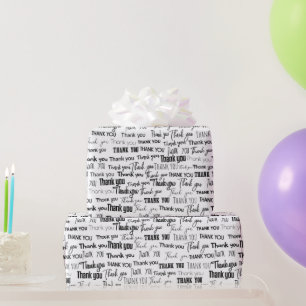 Papier Cadeau Merci le plus grand mot noir et blanc_small