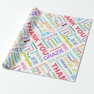 Papier Cadeau Merci multilingue