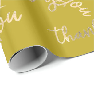 Papier Cadeau Merci Mustard Kraft Mariage d'or Anniversaire