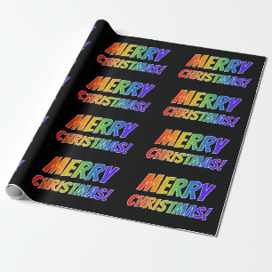 Papier Cadeau "MERCI NOËL !" dans Fun Rainbow Text