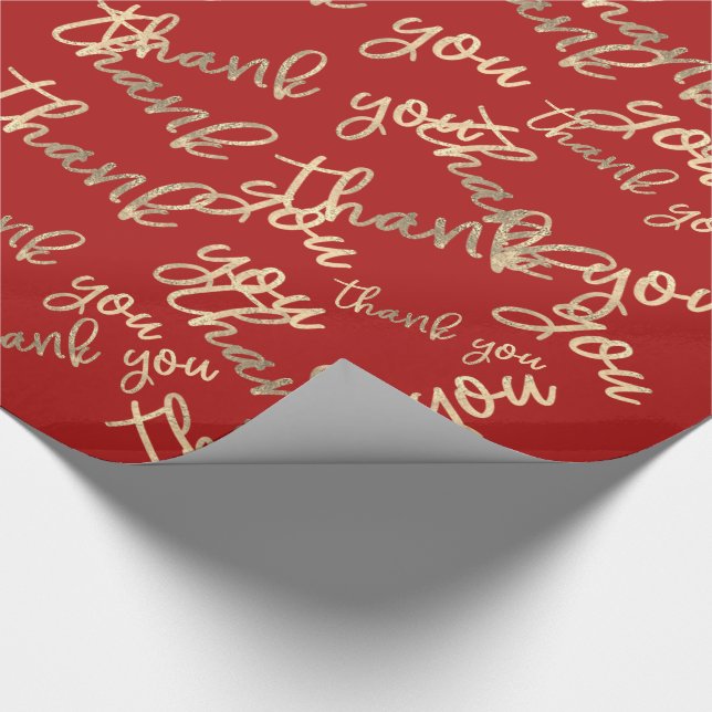 Papier Cadeau Merci Rouge or Mariage Anniversaire Boutique Favor (Coin)