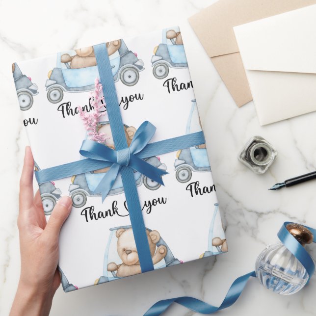 Papier Cadeau Merci Teddy Bear Baby shower Collectif Wrappin (Cadeaux)