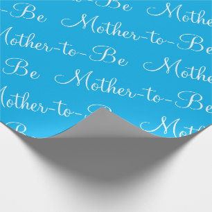 Papier Cadeau Mère à être Baby shower de script bleu