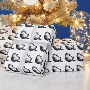 Papier Cadeau Mère de chat, je ne suis que peau et os pour l'ama