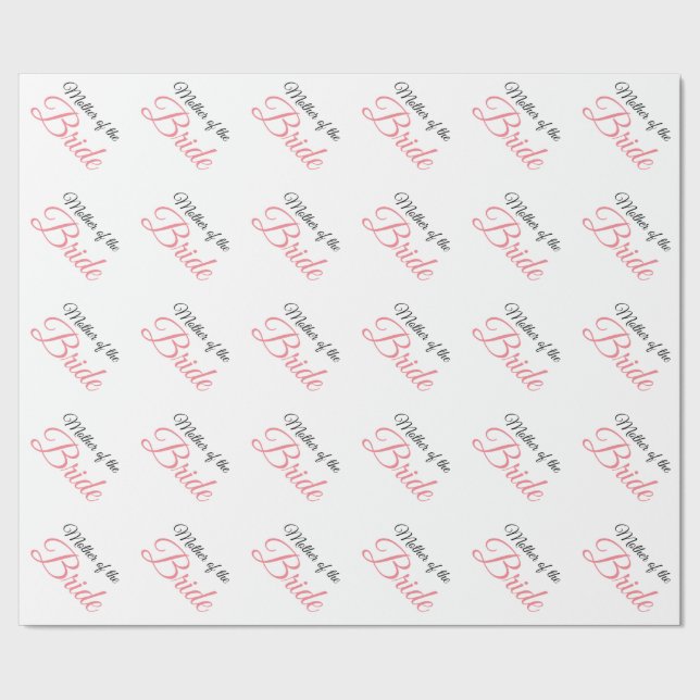 Papier Cadeau Mère de mariée Script rose (Couture)