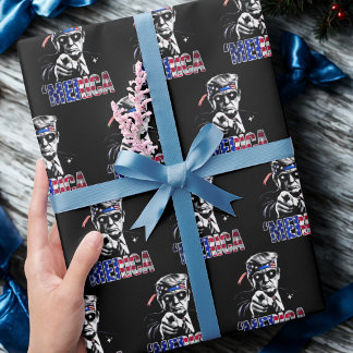 Papier Cadeau Merica Trump American Flag États-Unis