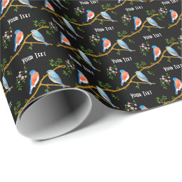 Papier Cadeau Merles Bleus