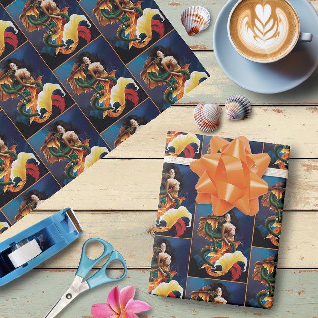 Papier Cadeau Mermaid Koi Dragon Imaginaire (Créateur téléchargé)