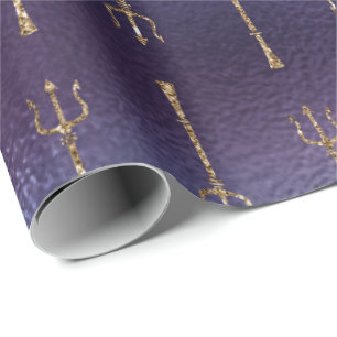 Papier Cadeau Mermaid Ocean Parties scintillant Blue Navy Gold N