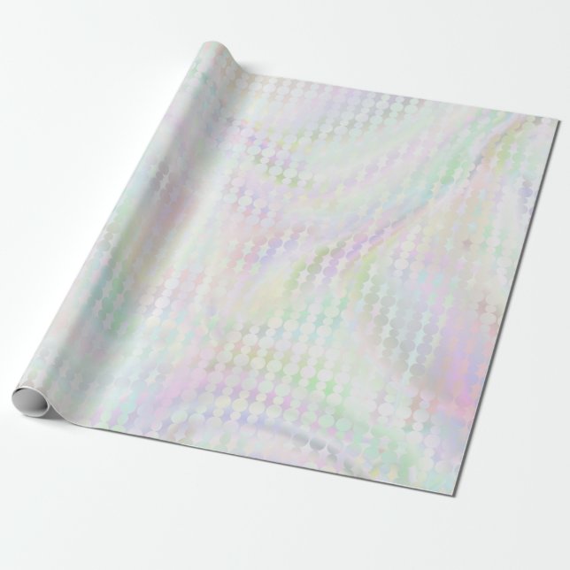 Papier Cadeau Mermaid Pastel Shimmer Iridescente multicolore (Déroulé)