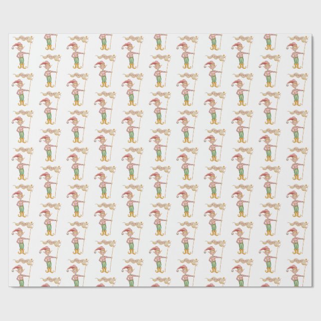 Papier Cadeau Merry Christmas Elf wrapping paper (Plat)
