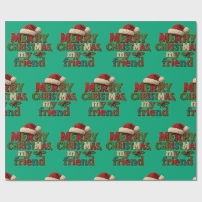 Papier Cadeau Merry Christmas Friend  (Plat)