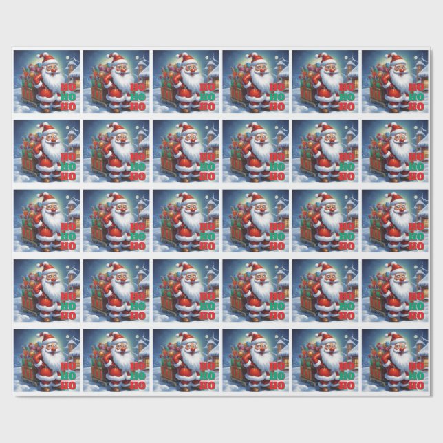Papier Cadeau Merry Christmas Happy New Year Holiday Season (Plat)