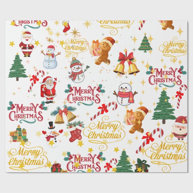 Papier Cadeau merry christmas wrapp (Plat)
