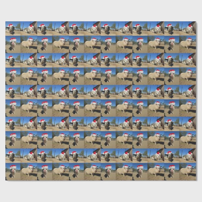 Papier Cadeau Merry Oinkmas envelopper cadeau (Plat)