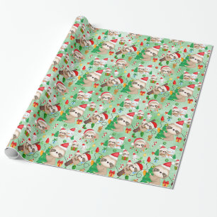 Papier Cadeau Merry Slothmas enrobage papier rouleau