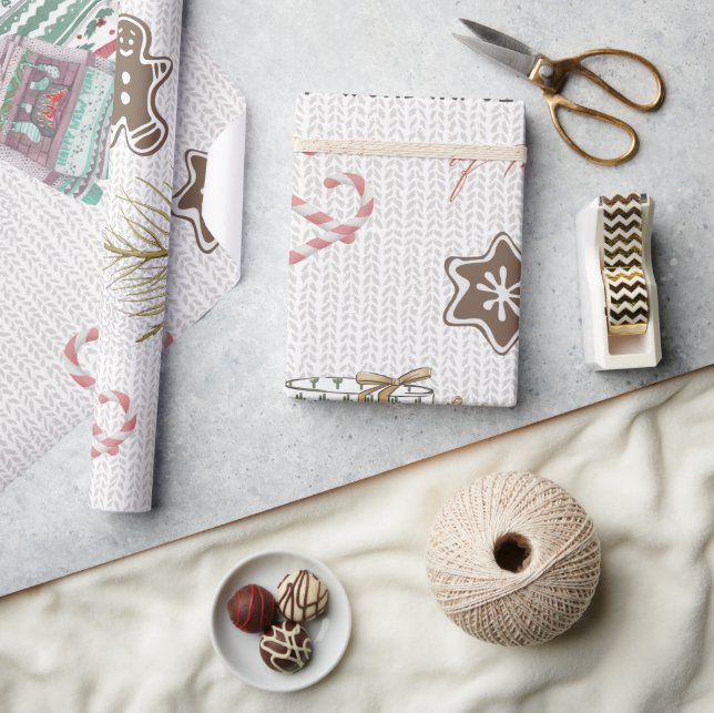 Papier Cadeau Merveilleuse couleur moderne de Noël (Artisanat)