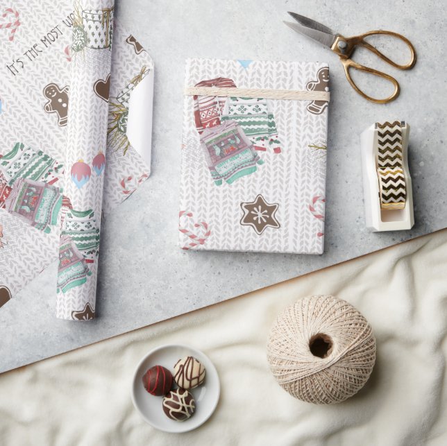 Papier Cadeau Merveilleuse couleur moderne de Noël (Artisanat)