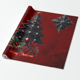 Papier Cadeau merveilleux arbre gothique de noël