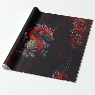 Papier Cadeau Merveilleux dragon chinois